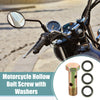 Motorcycle 2 x M10x1 38mm Hollow Bolt Screws with Washer