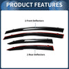 Honda Civic 2006 Side Window Vent Visors Black 1 Set Window Deflectors