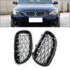 BMW E60 E61 Chrome Black Diamond Front Kidney Grill (2003-2010)
