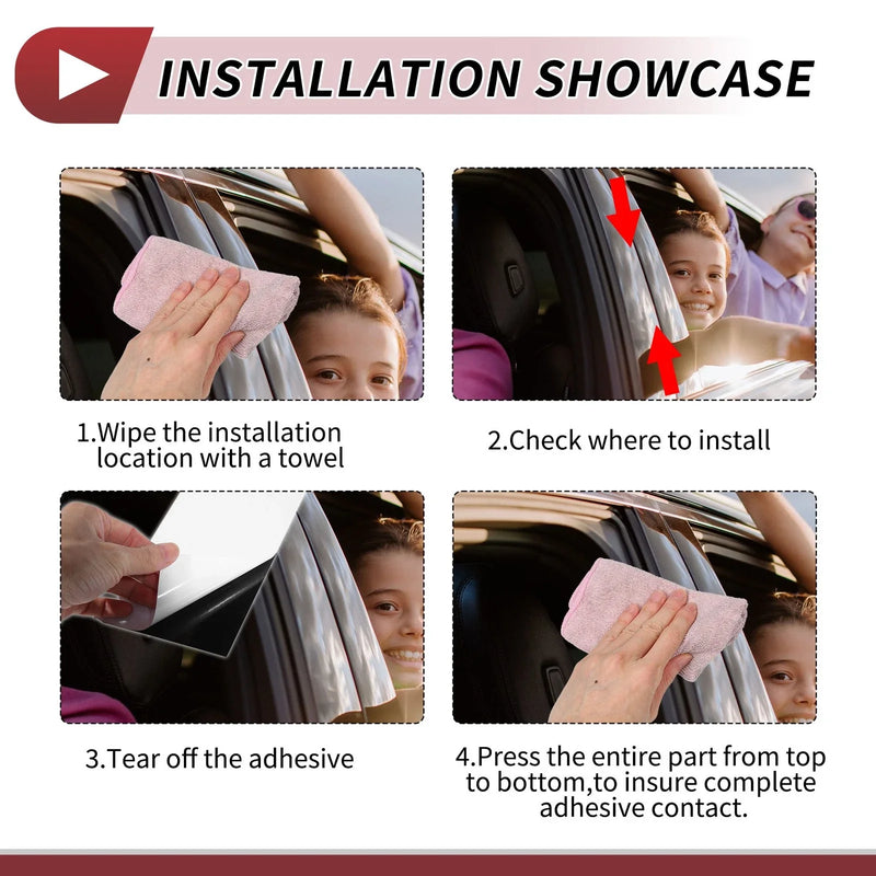 Lexus GS 4 Pcs Black Door Pillar Window Trim (2012-2019)
