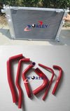 SAAB 9000 Aero B234 2.3L 16V Turbo Aluminum Radiator + Red Hose (1993-1998)