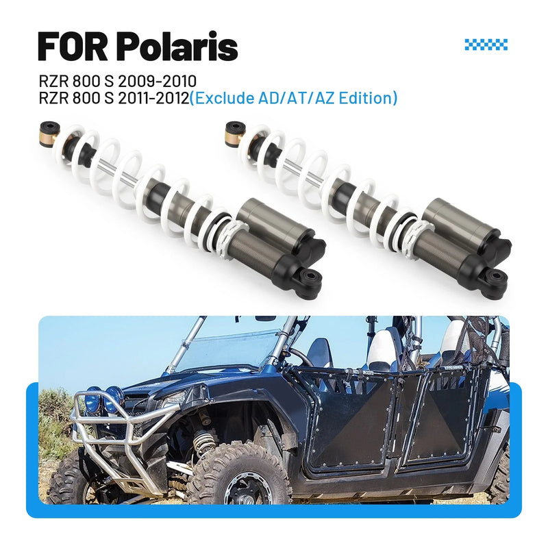 Polaris RZR 800 S White Air Front Shocks Absorbers Left+Right (2009–2012)