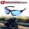 Motorcycle Goggles Riding Ice Blue Lens Black Frame Tri-acetel Cellulose