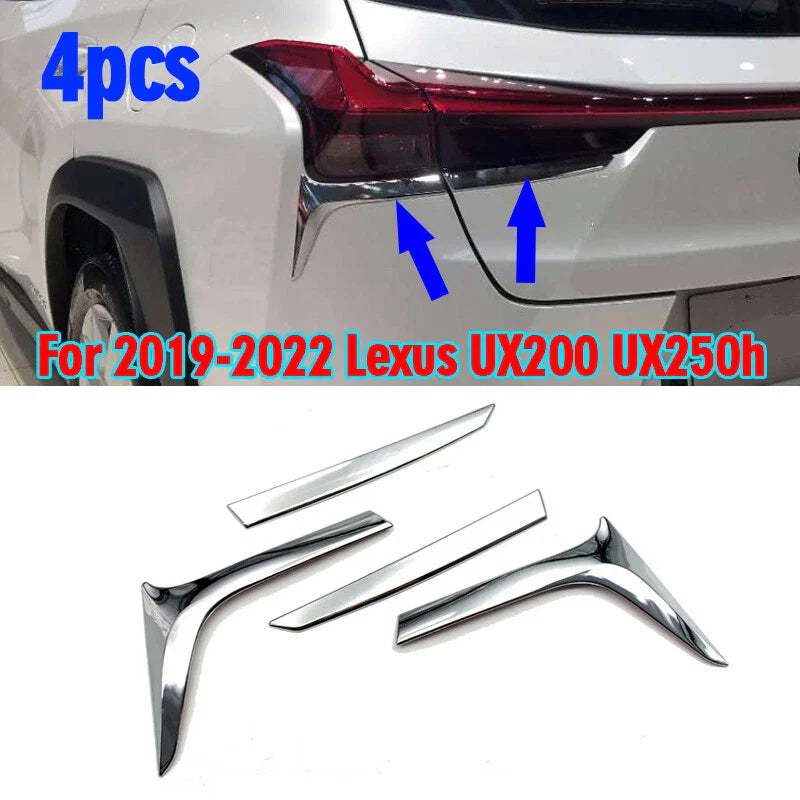 Lexus UX200 UX250h Chrome Rear Tail Light Cover Trims / 4pcs / (2019–2022)