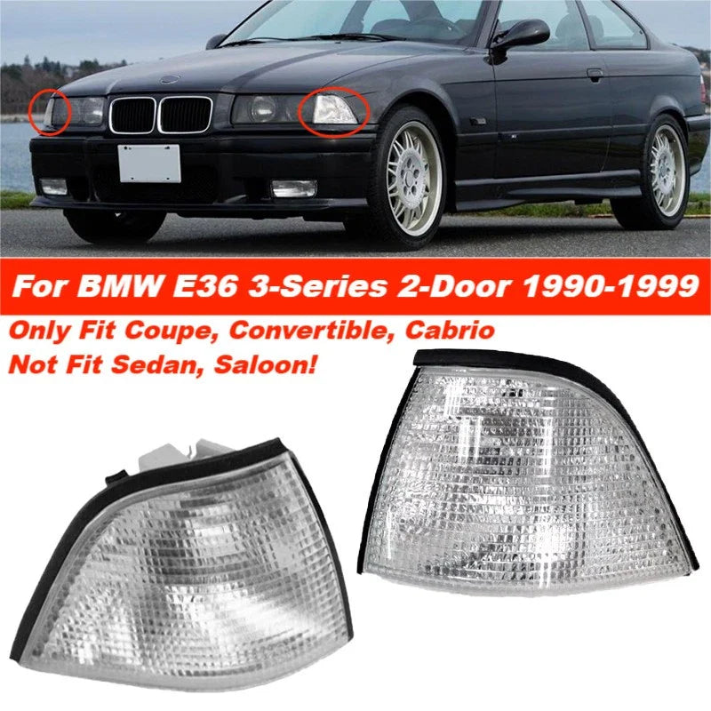 BMW E36 Clear Front Corner Turn Signal Light Lens Cover (1990–1999)