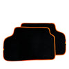 BMW 7 Series E66 Long 2 x (2001-2008) Orange Trim Black Floor Mats