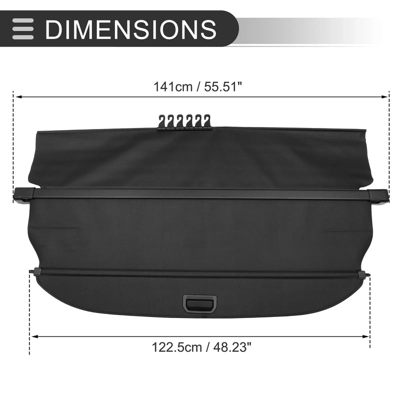 Ford Edge (2015-2022) Black Retractable Cargo Cover