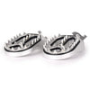 Kawasaki KX250 KX450 Silver Shark Teeth Racing Foot Pegs (2008-2015)