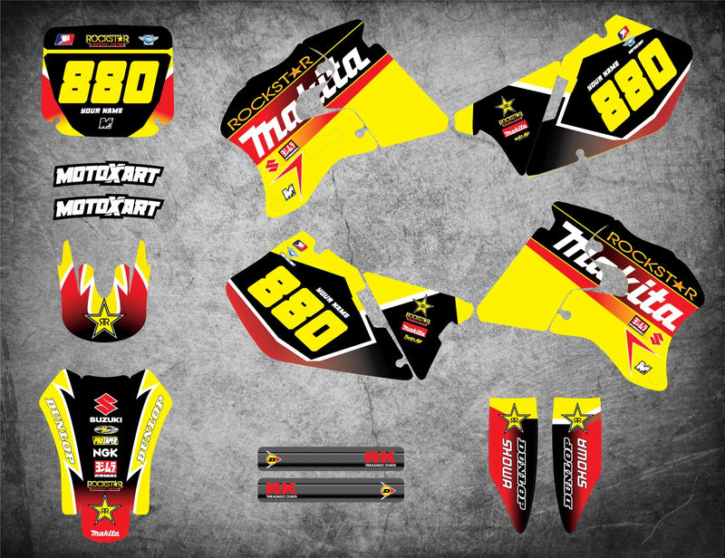 Suzuki RM 125 (1996-1998) Stickers Decals Custom Graphic Kit Podium Style