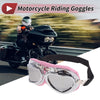 Motorcycle Riding Pink Silver Lens Silver Frame PC PU Sponge Goggles