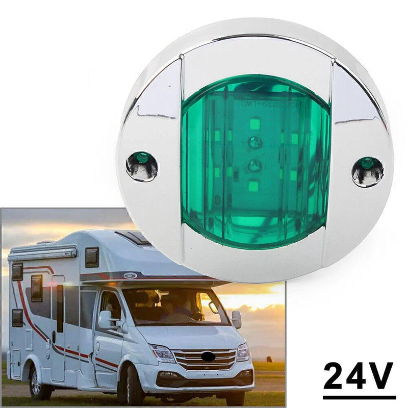 Truck Trailer RV Boat 24V Green LED Side Marker Lights