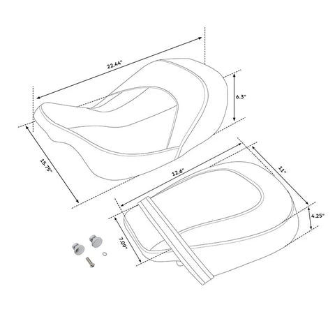 Harley Touring CVO Road Street Glide Driver & Passenger Gel Seat (09-23)