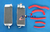 Suzuki RM125 RM125X RM125W RM125Y Aluminum Radiator & Blue Hose (1998-2000)