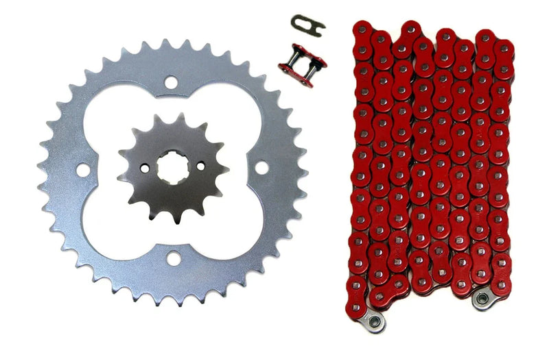 Honda TRX250X Fourtrax Red 520x88 Non O-Ring Drive Chain & 13/39 Sprockets