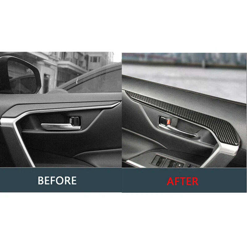 Toyota RAV4 ABS Carbon Fiber Door Armrest Cover Trim (2019–2023)