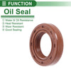Make Model Oil Seal 17x28x6mm Brown Rotary Shaft Seal FKM Rubber 5 Pcs