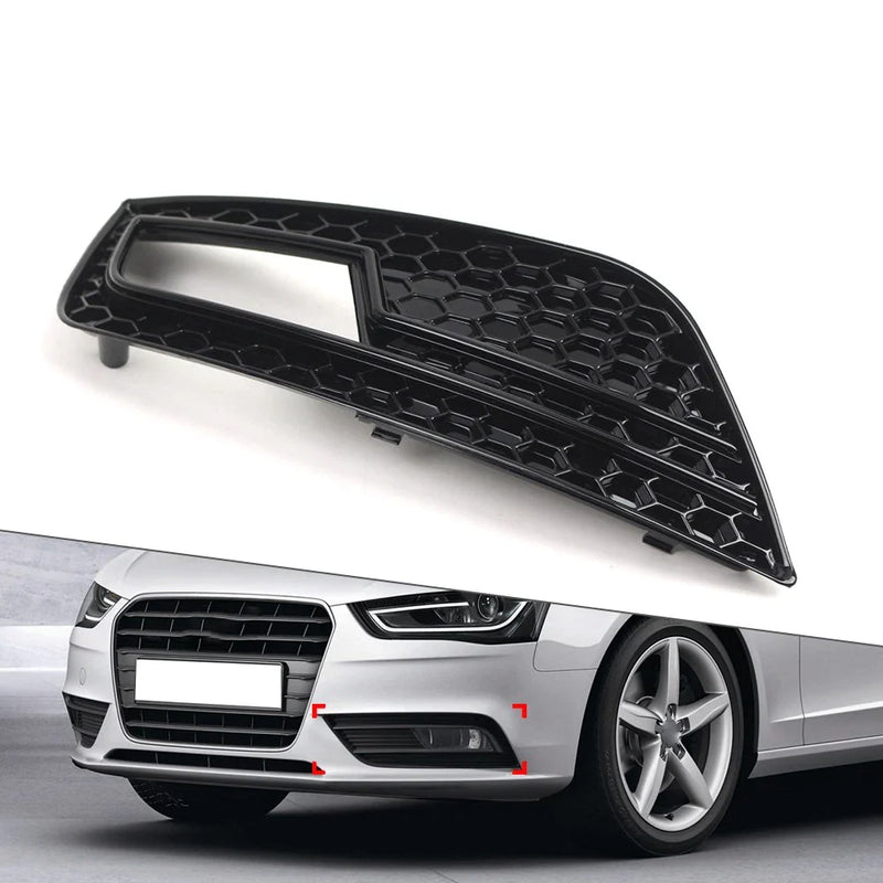 Audi A4 Left Side Fog Light Grille Cover Glossy Black (2013-2016)