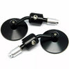 Cafe Race Motorcycle Black Round Aluminum Handle Bar End Mirrors