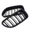 BMW 6-Series F06 F12 (2012-2017) 2x Dual Slat Matte Black Kidney Grilles
