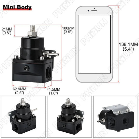 Universal Black AN8 Fuel Pressure Regulator with Boost & Fittings