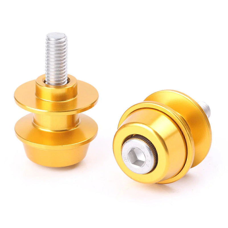 Suzuki GSR750 GSX1300 GSXR600 SV1000 SV650 8mm Swingarm Spools Sliders Gold (2011-2016)