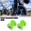 Motorcycle Green Chain Tensioner Rubber Wheel 2 Pcs 8mm