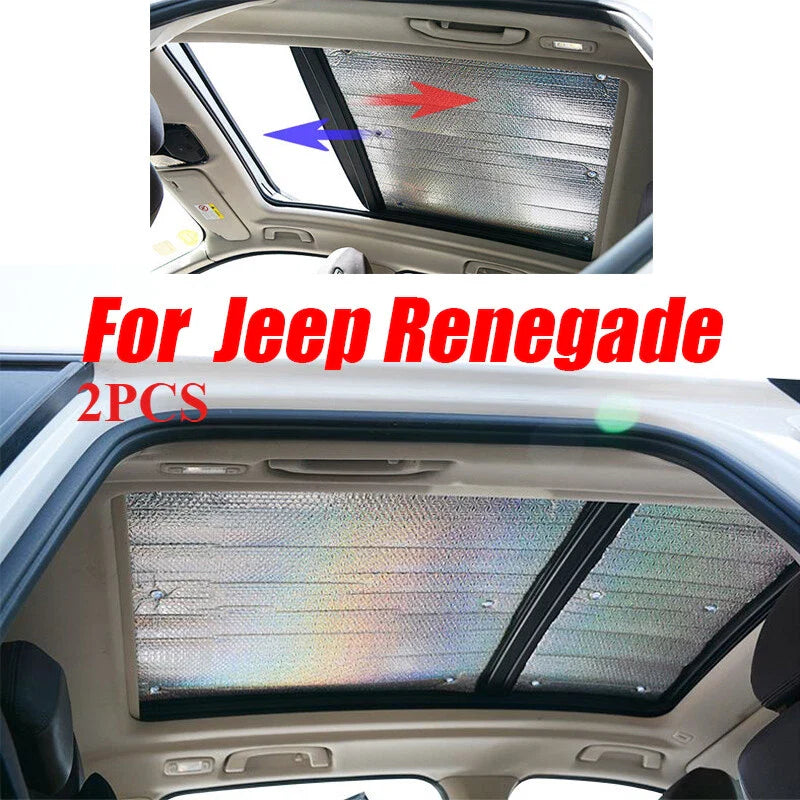 Jeep Renegade 2 x Glass Roof Sun Shade Window Cover (2015–2023)