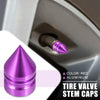 Cars Motorcycles Tower Shape Air Valve Cover Purple Dustproof Caps 4 Pcs