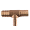 Fuel Tube Connector 16mm Tee 3-Way Hose Barb Brass Fitting