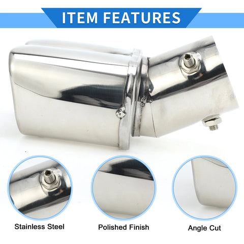 Toyota Raize 2 x 2.4" Square Curved Slant Cut Dual Exhaust Tips (2020-2023)