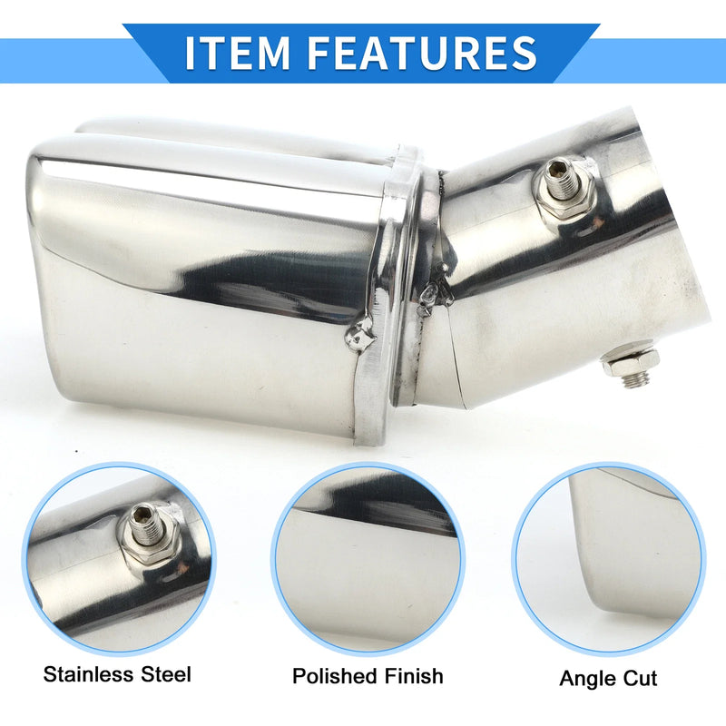 Toyota Raize 2 x 2.4" Square Curved Slant Cut Dual Exhaust Tips (2020-2023)