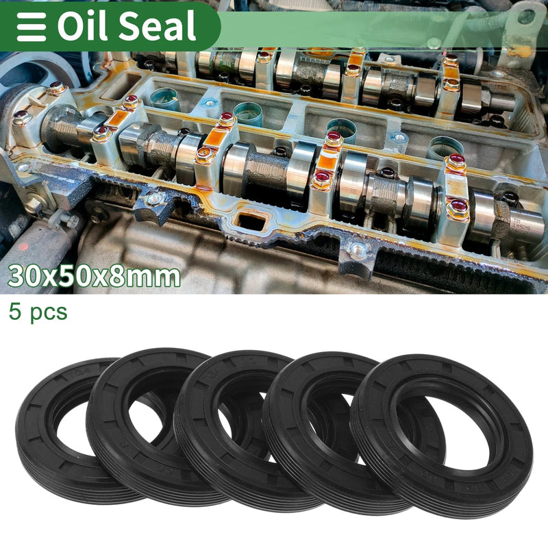 TG4 Oil Seal 30x50x8mm Lip Seal Ring Rotary Shaft Seal NBR Black 5 x