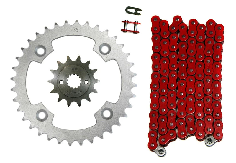 Suzuki LT-R450 Quadracer Drive Chain & 14/36 Sprockets 520x96 Red