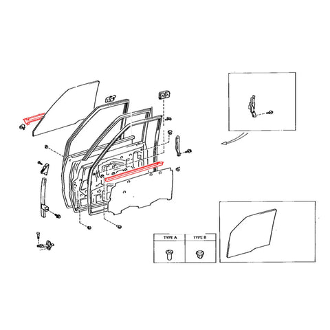 Toyota Hilux 1979-1983 Front Door Belt Moulding
