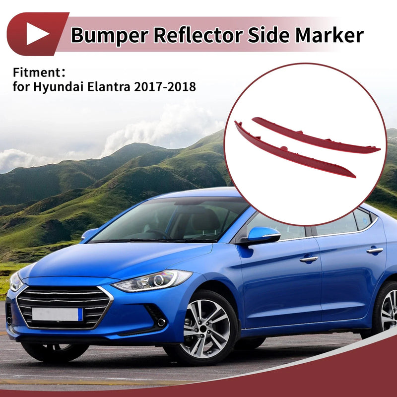 Hyundai Elantra Rear Left Right Bumper Reflectors (2017-2018)