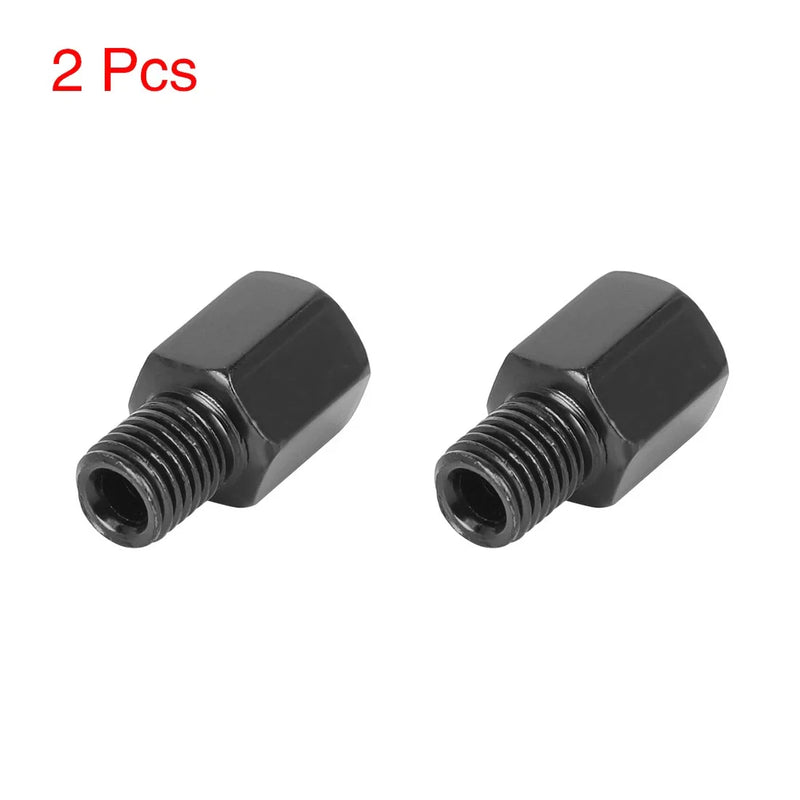 Motorcycle 2 x 10mm LH to 10mm LH Black Rearview Mirrors Adapter Bolt Screw