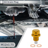 Car Motorcycle Boat Gold Tone Set M12x1.75 Engine Oil Drain Plug W/ Gasket
