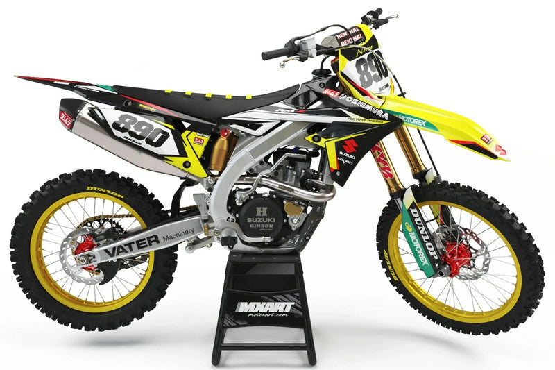 Suzuki RM 125 (2001-2016) FIRE STYLE Decals Custom Graphics Full Kit