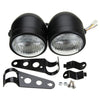 Harley Motorcycle Dual Twin Front Headlight Lamp w/ Bracket