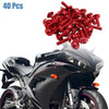 Universal 40pcs M6 Red Aluminum Hex Socket Bolts Screws