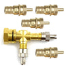 Motorcycles Car - Pure Copper 3 x TPMS Valve Tee Adapter Connectors