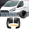 Ford Transit Custom Rearview Mirror Cover Cap Black Carbon Fiber (2014-2023)