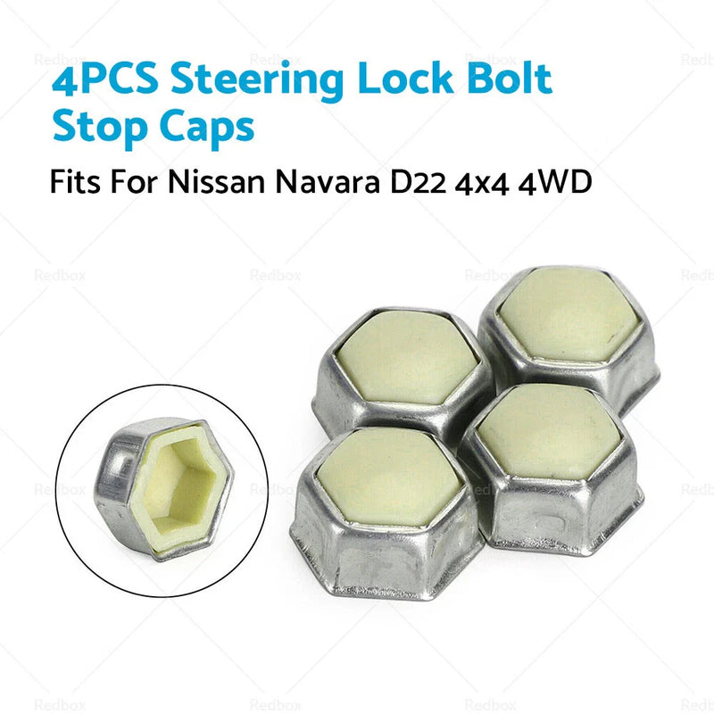 Nissan Navara D22 4x4 4 x Steering Lock Stop Bolt Caps (2001-2015)