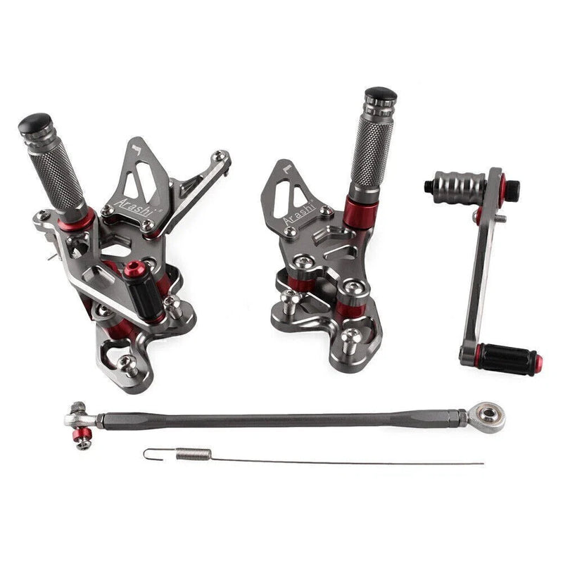 Suzuki GSXR 600 Adjustable Grey Racing Rearsets Footrest Pegs (2015)
