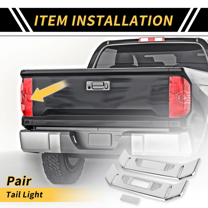 Toyota Tundra Pair Exterior Tail Light Lamp Strip Trim (2022–2024)