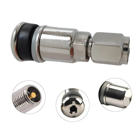 4 x Stainless Steel High Pressure Wheel Tire Valve Stems