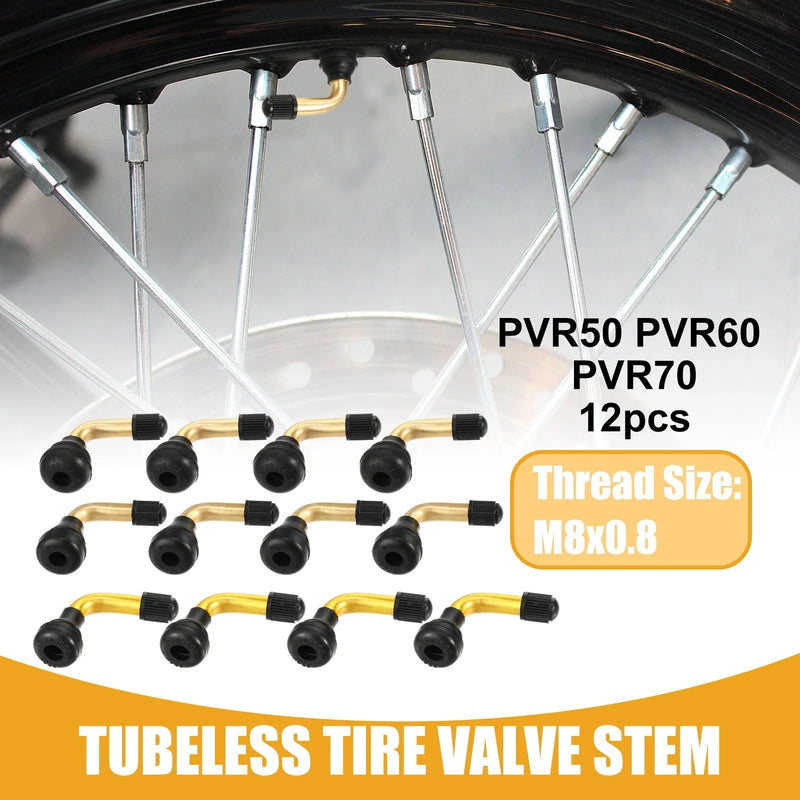 Motorcycles 12 Pcs Tire Valve Stem Universal Gold Tone
