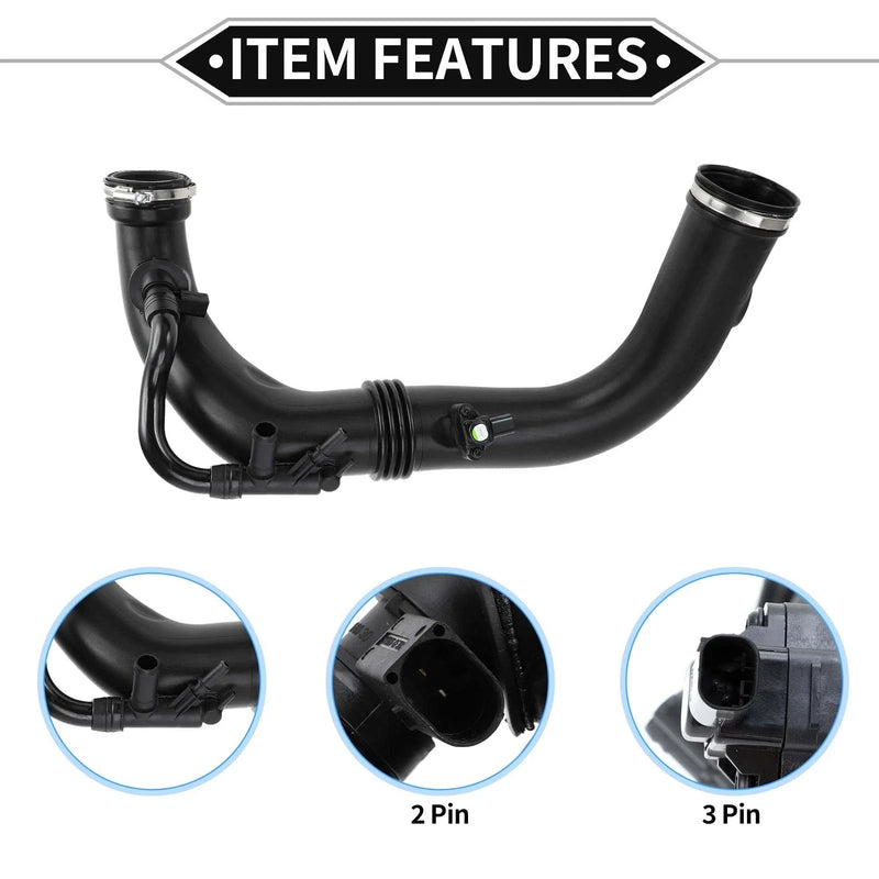 Mercedes-Benz W204 2012-2015, Black, 2 x Compatible Parts Intake Hose