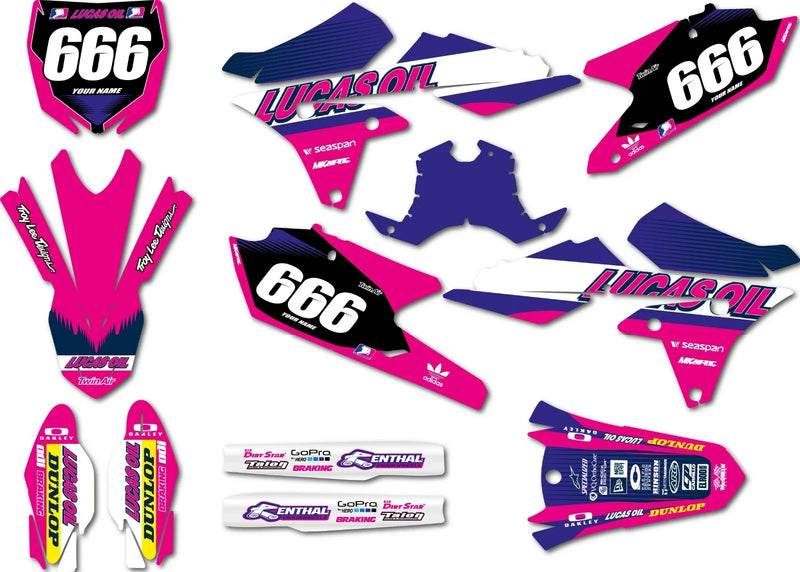 Yamaha YZF 450 (2014-2017) - Active Pink Style Custom Graphic Stickers