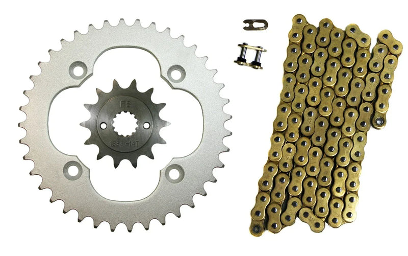 Suzuki LT-Z400 Gold / 520x96 / Drive Chain & 14/40 Sprockets (2009–2014)